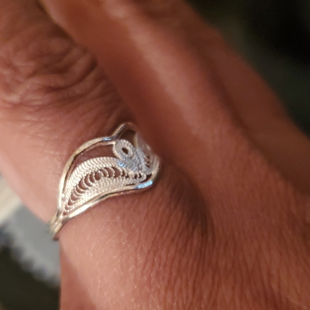 Sterling Silver Swirl Spiral Band Ring